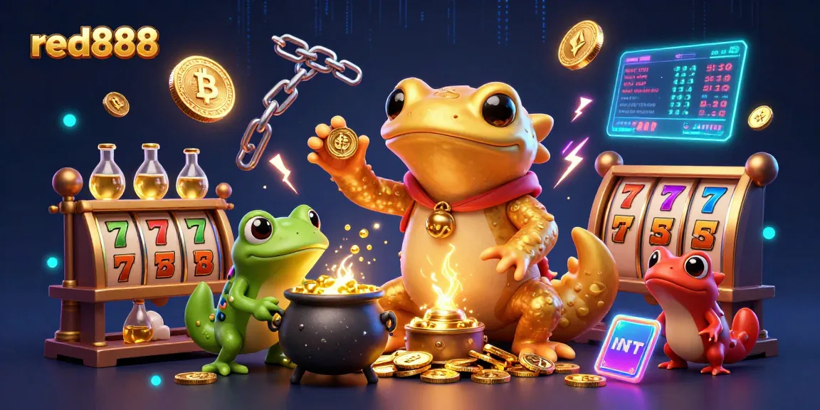 Engage in thrilling gaming with red888's dynamic and enchanting casino scene featuring gold coins and vibrant slot reels.
