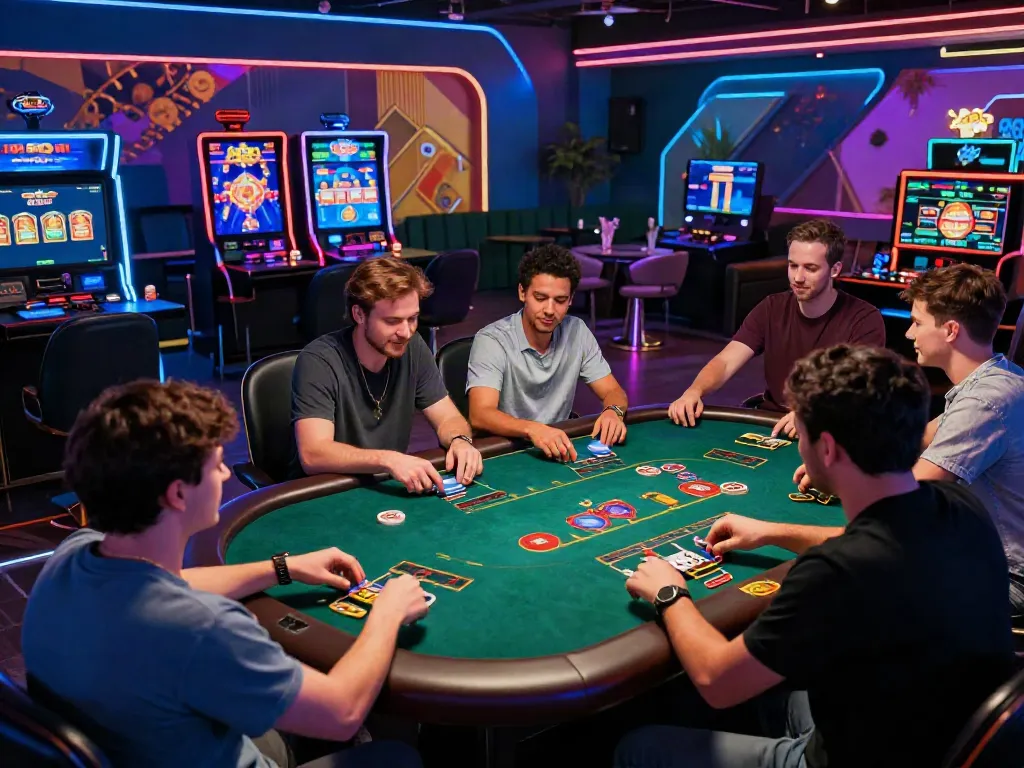 Exciting gaming environment with players enjoying diverse casino games at Nhà cái Nbet.