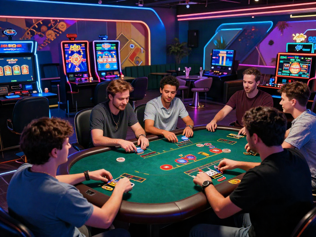 Exciting gaming environment with players enjoying diverse casino games at Nhà cái Nbet.