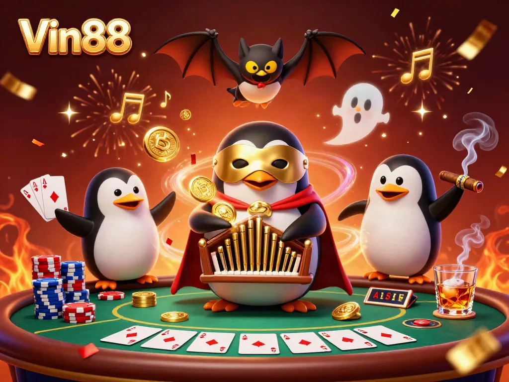 Experience thrilling gameplay at Vin88 with an exciting casino scene featuring a dynamic poker setup.