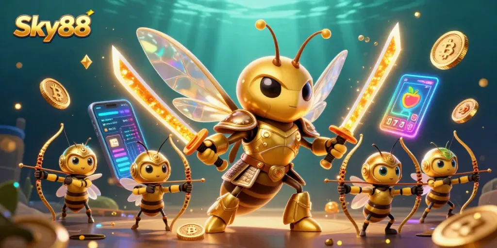 Win big at Sky88 with thrilling slot games featuring golden hornets and immersive 3D elements.