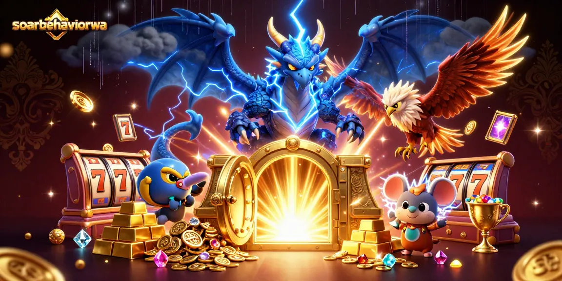 Engage with soarbehaviorwa's dynamic casino adventure, showcasing a thrilling 3D illustration of winning elements.