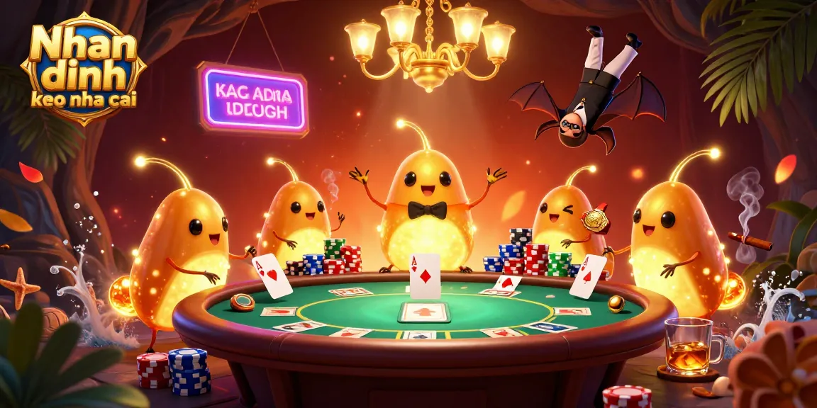 Engage with Nhan dinh keo nha cai while enjoying a vibrant cave casino scene lit by glowworms and a bat dealer.