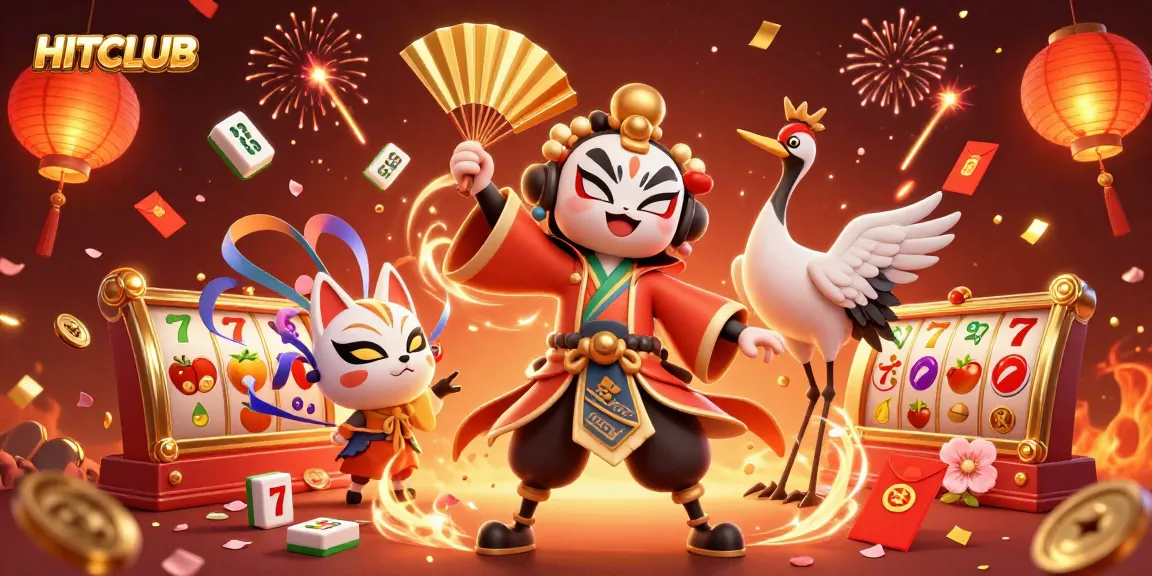 Spin to win at HITCLUB with a vibrant scene of kabuki warriors and slot elements.